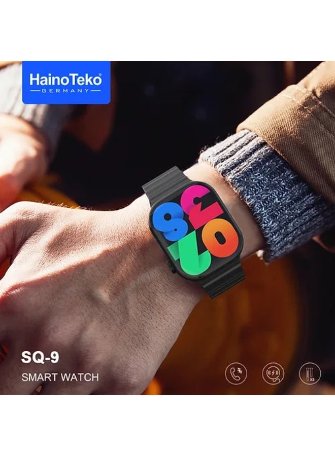 هينو تيكو ساعة Haino Teko SQ9 الذكية بشاشة AMOLED، مكالمات بلوتوث، شحن لاسلكي، 3 أحزمة قابلة للتبديل، متوافقة مع أندرويد و iOS - Image 4