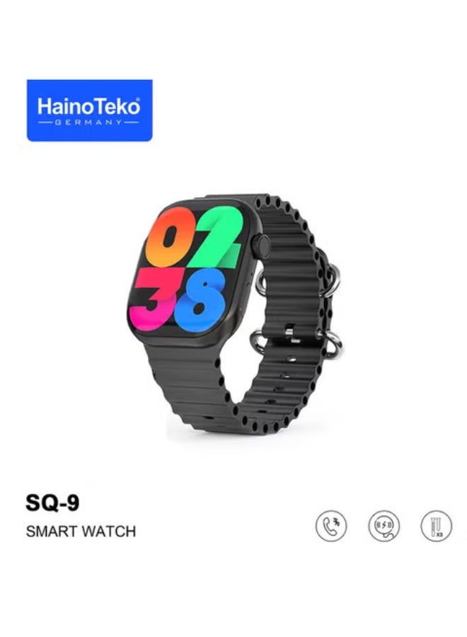 هينو تيكو ساعة Haino Teko SQ9 الذكية بشاشة AMOLED، مكالمات بلوتوث، شحن لاسلكي، 3 أحزمة قابلة للتبديل، متوافقة مع أندرويد و iOS - Image 2