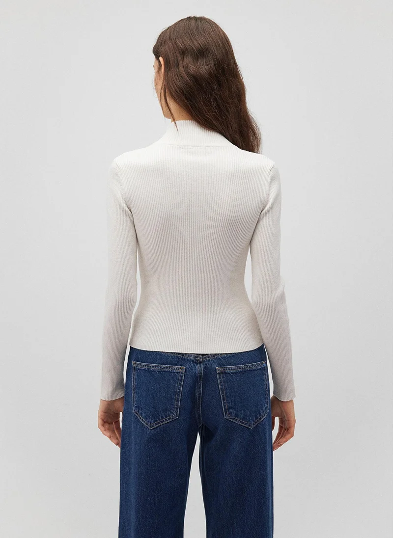 MAVI Half Zip White Sweater