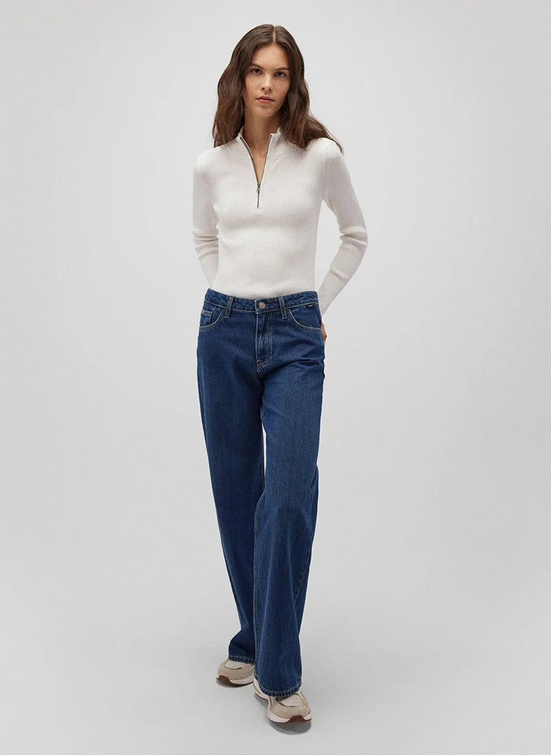 MAVI Half Zip White Sweater