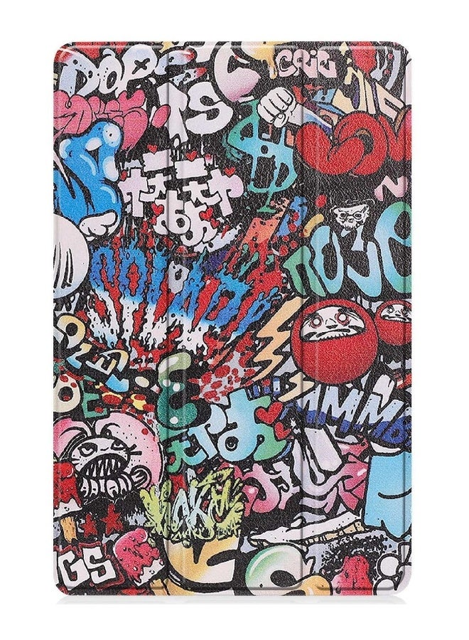 بيوينتي الحافظة الجلدية القابلة للطي ثلاثية الطي لجهاز iPad 10 برسومات جرافيتي