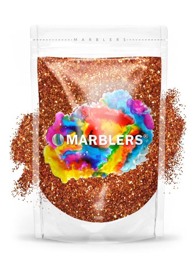 MARBLERS Twinkle Glitter [Copper] 3oz (85g) | Fine | Non-Toxic, Vegan, Cruelty-Free | Face, Body, Eyeshadow, Hair, Festival, Party Makeup | Nail Art, Polish | Resin, Tumbler, Slime, Craft  - Image 1