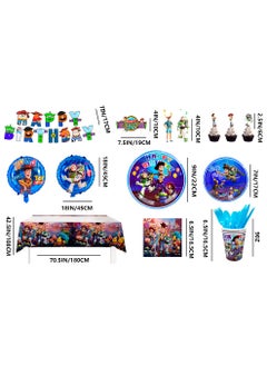 Cartoon Toy Story Birthday Party Decorations for 10 Guests, 167pcs Toy Story Birthday Disposable Tableware Set Toy Story Party Plates Table Cloth Napkins Banner Balloons Cake Toppers - pzsku/Z1D82BF073F58C1D6B351Z/45/_/1739329315/a13f1fcc-74f5-4dc9-b9e7-7a06c9dca3d0