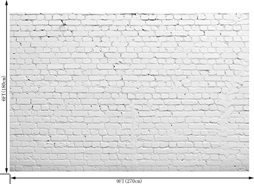 OUYIDA White Brick Wall Backdrop for Baby Shower Birthday Festival Themed Party Photography Background Adult Portrait Wallpaper Photo Video Shooting Studio Props 9X6FT PCK77C - Image 3