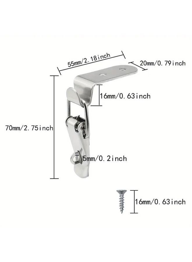 Stainless Steel 90 Degree Tool Box Hood Locks Durable Metal Clasps For Secure Storage - Image 4