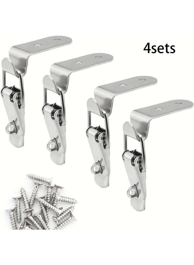 Stainless Steel 90 Degree Tool Box Hood Locks Durable Metal Clasps For Secure Storage - Image 1