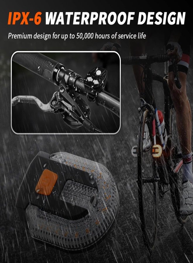 UPXSXT 4Pcs Turn Signals for Bicycles with Alarm, USB Charging Remote Control Split/Integrated Bike Tail Light 5 Modes Waterproof Strobe Bike Rear Lights Can be Mounted on Front and Rear of Bicycle - Image 4