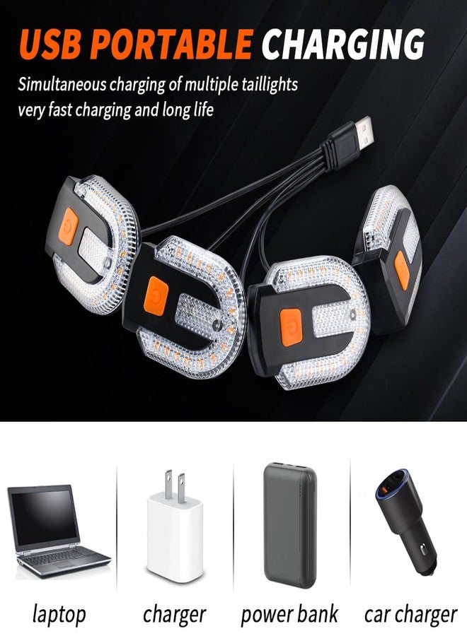 UPXSXT 4Pcs Turn Signals for Bicycles with Alarm, USB Charging Remote Control Split/Integrated Bike Tail Light 5 Modes Waterproof Strobe Bike Rear Lights Can be Mounted on Front and Rear of Bicycle - Image 5