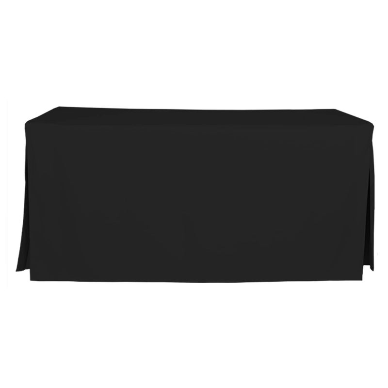 Tablevogue Tablevogue Machine Washable Polyester Solid Fitted Stain Resistant Table Cover Rectangular 72inch x 30inch Tablecloths for Events Wedding Special Occasions Table Cloth 6Foot Black