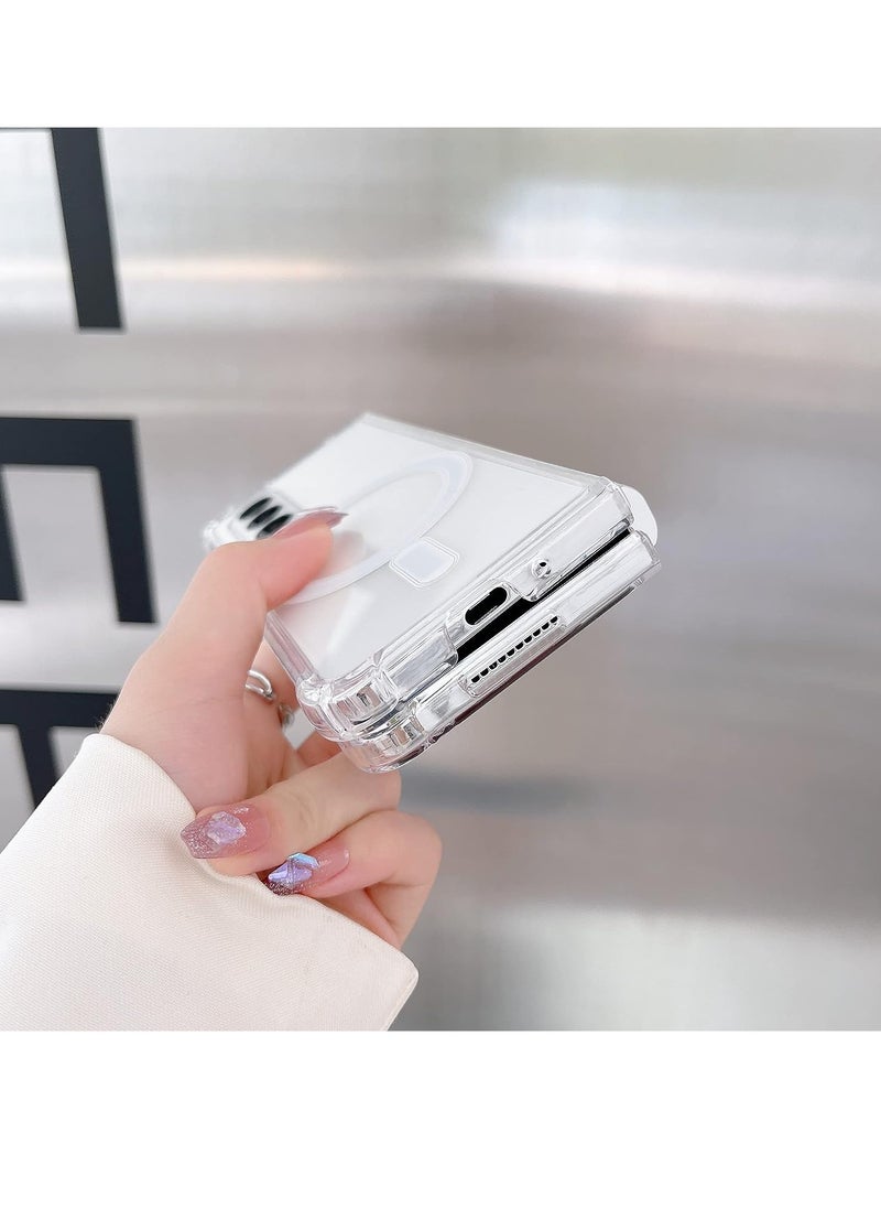 MIGOFAST Magnetic Clear Case for Samsung Galaxy Z Fold 3 5g Compatible with Card Wallet and Wireless Charger, Transparent Shockproof and Drop-Proof Hard PC Phone Cover  - Image 5