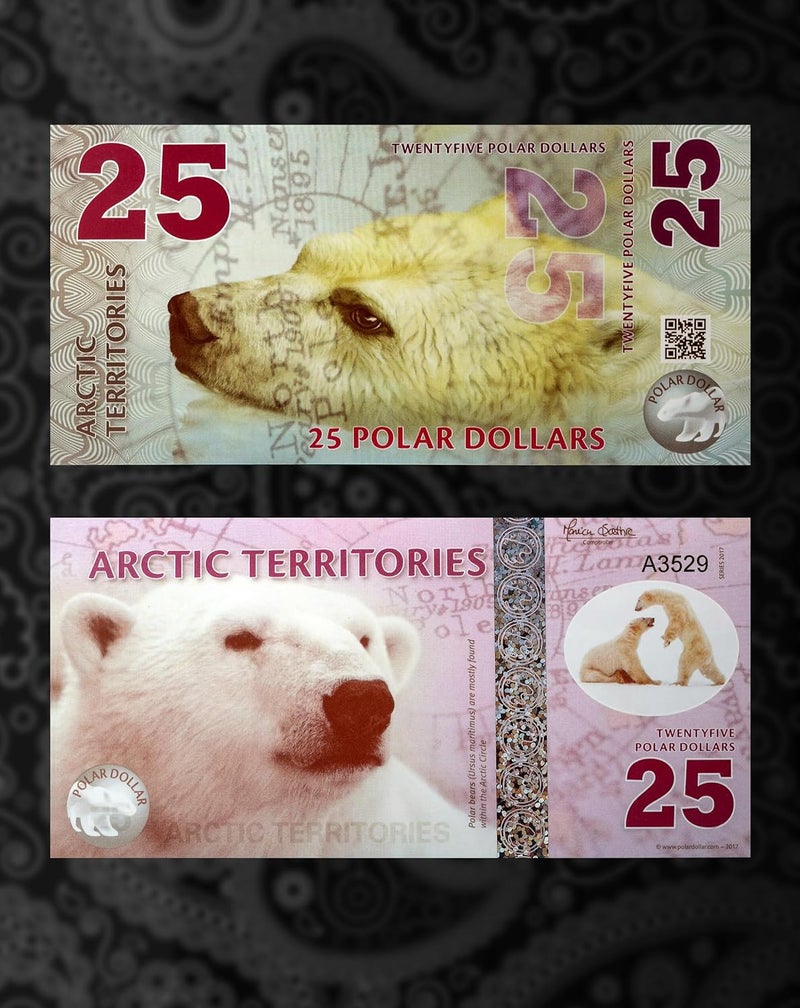 Arunrajsofia Store Fantasy Money of Arctic Territories for Collection (25 Polar Dollars) - Image 3
