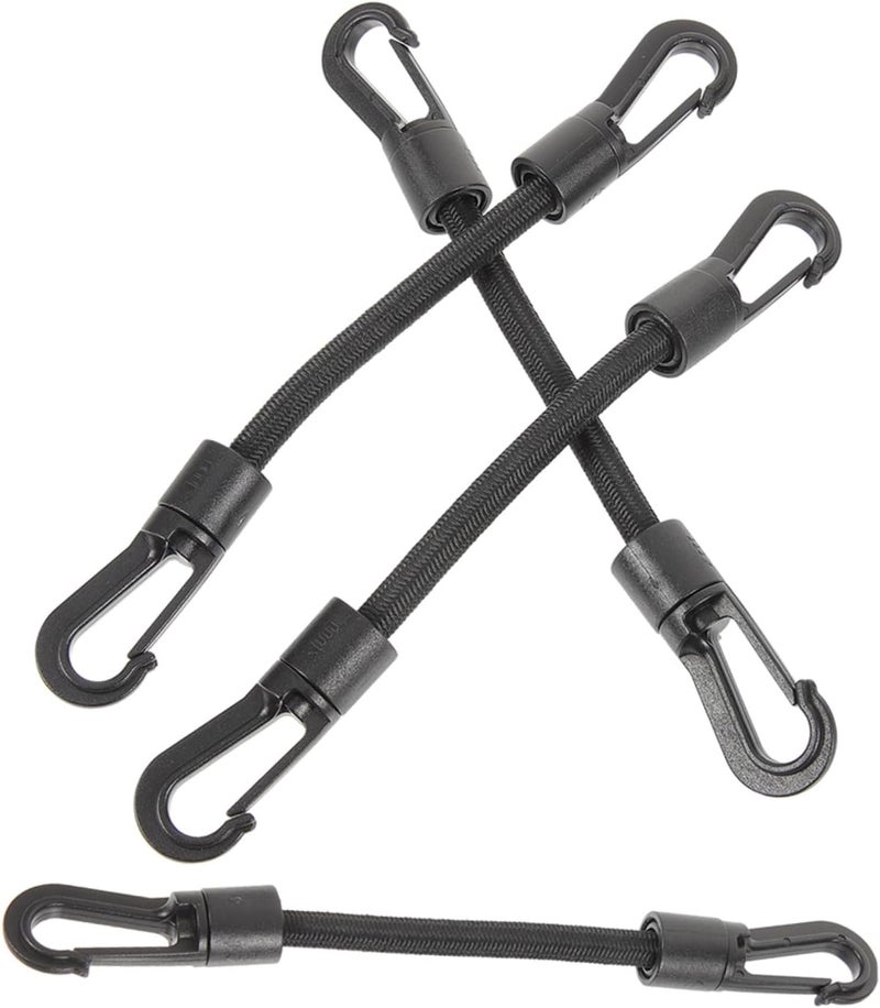 4pcs Outdoor Camping Elastic Hook Strap Tie Down Multi-use Bungee Cord Rope for Kayak, Portable Adjustable Buckle Straps for Hiking and Travel - Image 1