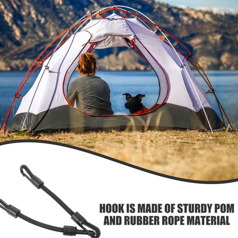 4pcs Outdoor Camping Elastic Hook Strap Tie Down Multi-use Bungee Cord Rope for Kayak, Portable Adjustable Buckle Straps for Hiking and Travel - Image 3