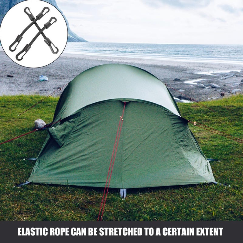 4pcs Outdoor Camping Elastic Hook Strap Tie Down Multi-use Bungee Cord Rope for Kayak, Portable Adjustable Buckle Straps for Hiking and Travel - Image 4