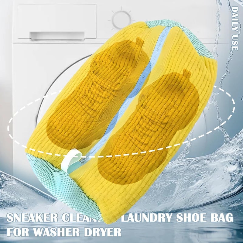 KICKZU KickZu 1Pc Shoe Washing Machine Bag Laundry Bag for Washing Machine with Zip Laundry Shoe Bag for Washer and Dryer Reusable Shoe Cleaning Bag for Sneaker Tennis Shoes Unstain Cleaner Kit  - Image 5