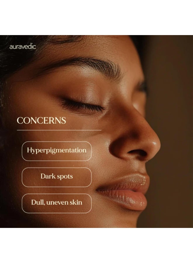 Auravedic Skin Brightening Serum Face Oil With Saffron Ashwagandha & Turmeric Moisturizer Face Serum For Glowing Skin Dark spots Pigmentation De-Tan 100ML Non-Greasy Formula For All Skin Types - Image 5