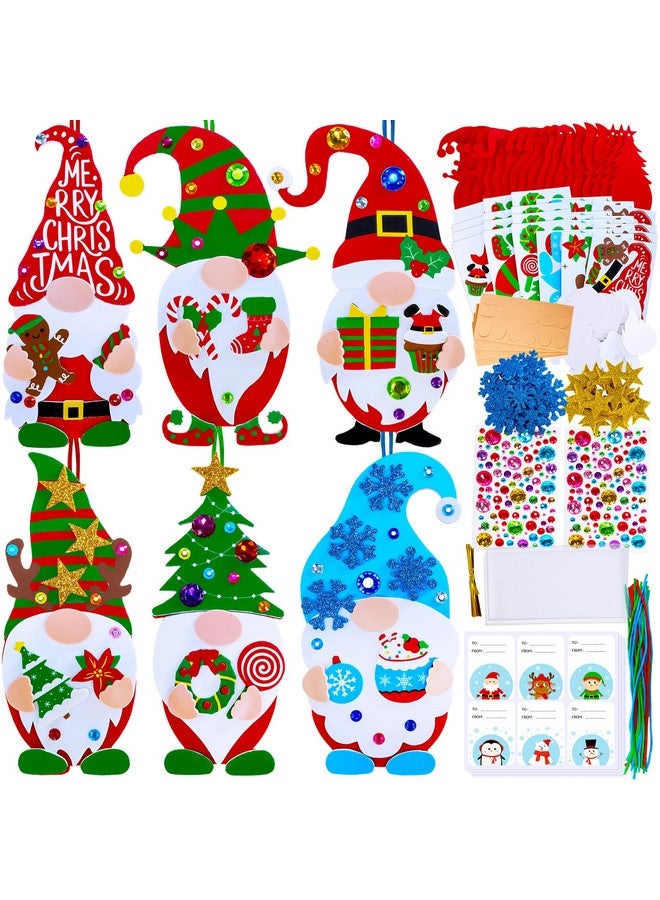 Winlyn 24 Sets Christmas Craft Kits - Winter Crafts DIY Gnome Ornaments & Decorations Art Sets with Foam Stickers for Kids Holiday Seasonal Home & Classroom Activities Party Favors - Image 1