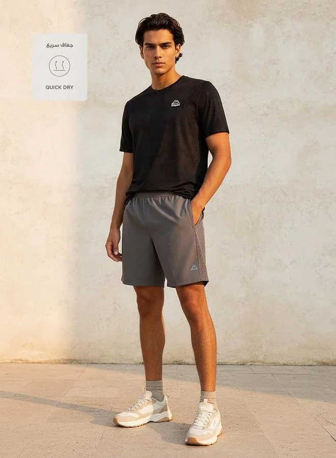 Kappa GREY Kappa Men Mesh Panel Shorts for Men | Best Price UAE