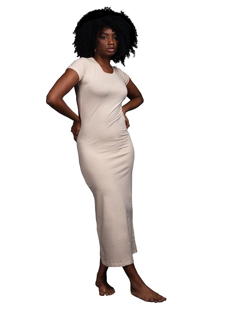 COMODO comodo Half sleeve long dress egyptian cotton 100% 