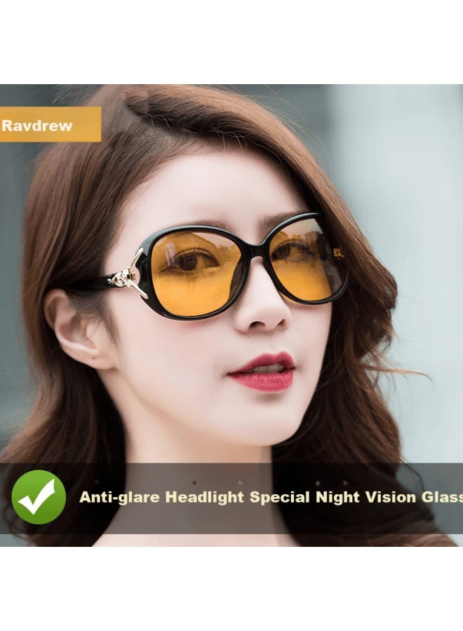 Lovedru Lafudelu Women's Photochromic Night Vision Gl, Polarized, Brightening And Sharpening, Reducing High Beam Light, Day And Night Driving, For Drivers, Model 8842ys - Image 1