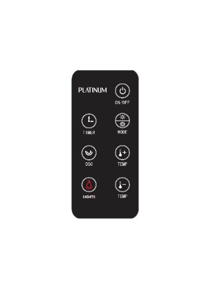 Platinum Platinum Electric Heater Vertical, 2000W, Rotating, Black  - Image 2