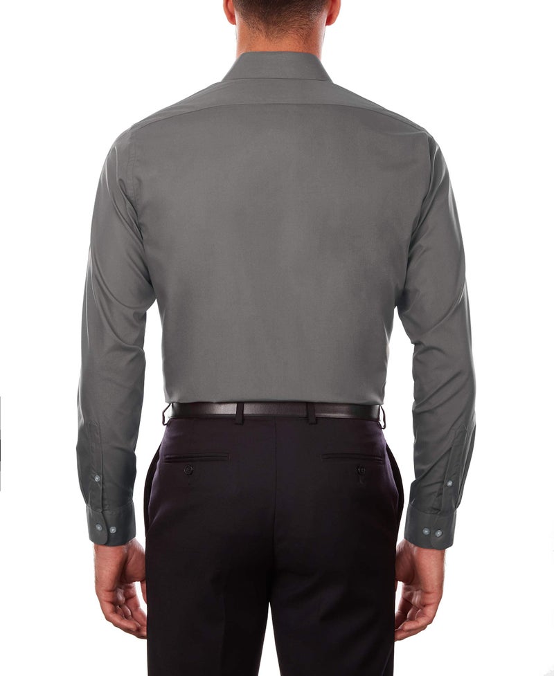 Van Heusen Men's Size Tall Fit Dress Shirts Poplin, Grey, 19" Neck 35"-36" Sleeve - Image 2