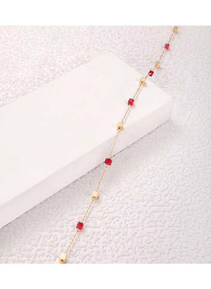 Goolsky Elegant Vintage Color Rhinestone Necklace for Women, Golden Plated 316L Stainless Steel, Daily & Gift Occasion, Perfect Valentine'S Day Present, All-Season Accessory  - Image 4