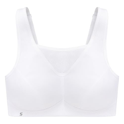 Glamorise صدرية رياضية بدون سلك بحجم زائد كامل #1066 أبيض - Image 4