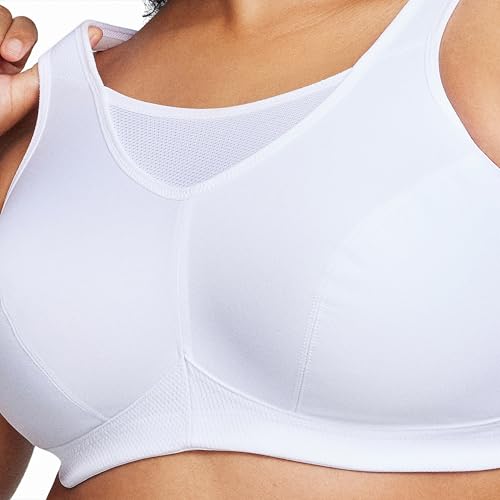Glamorise صدرية رياضية بدون سلك بحجم زائد كامل #1066 أبيض - Image 3