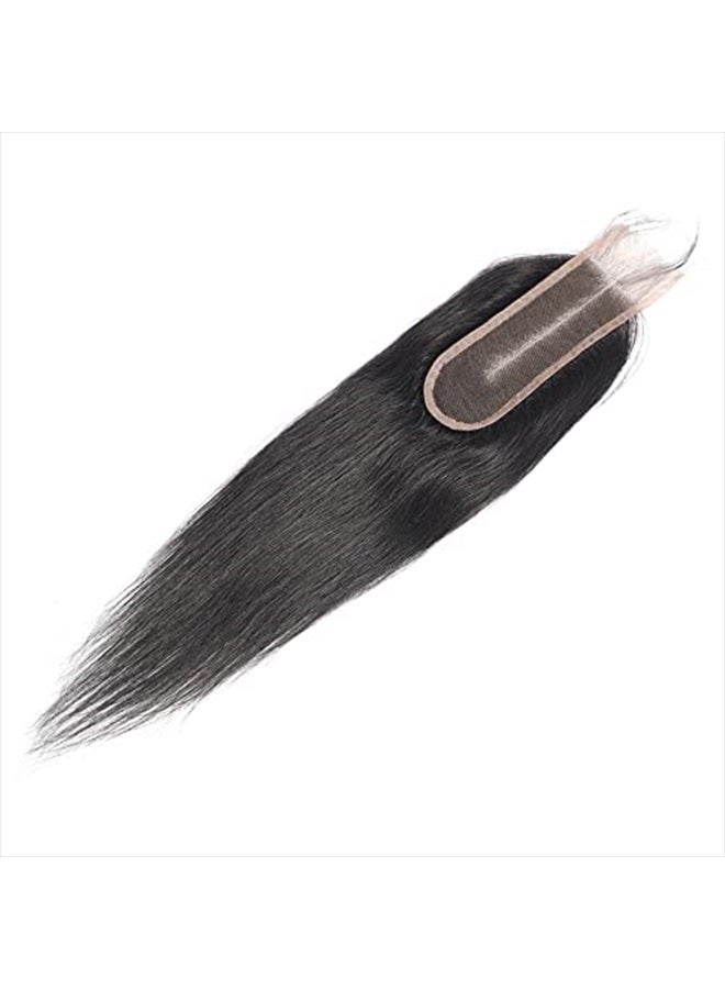 Risbaer Brazilian 2x6 Lace Closure Straight 100% Human Hair Middle Part Straight HD Transparent Lace Closure Remy Hair Kim K Closure with Baby Hair(18 inch) - Image 4