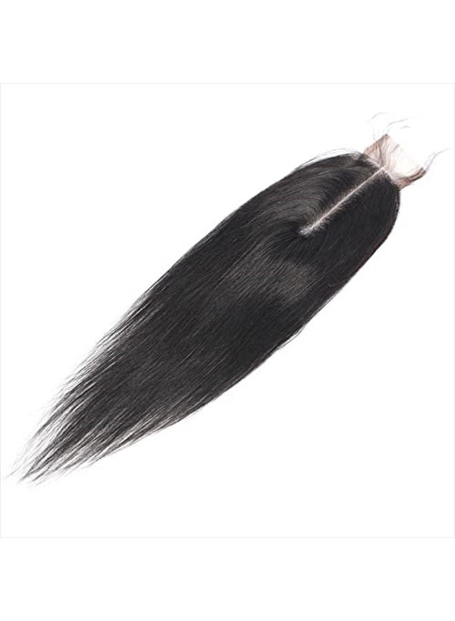 Risbaer Brazilian 2x6 Lace Closure Straight 100% Human Hair Middle Part Straight HD Transparent Lace Closure Remy Hair Kim K Closure with Baby Hair(18 inch) - Image 3