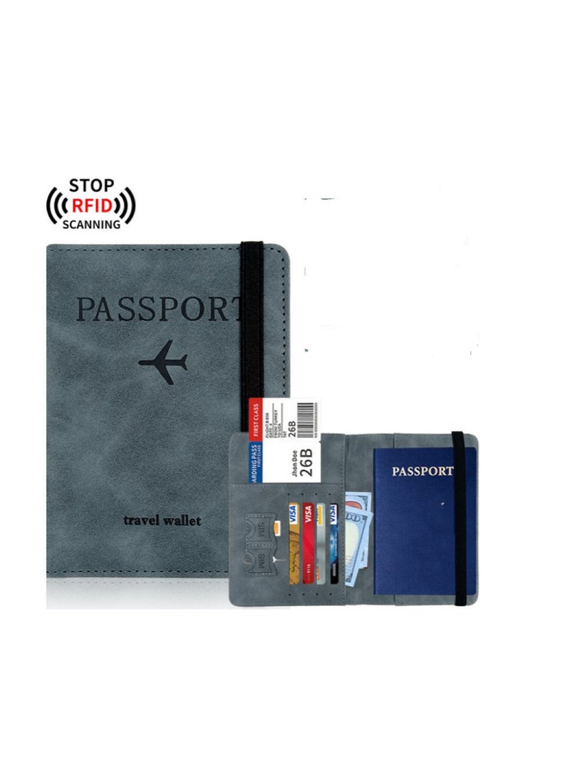 OASIS-TH Passport Holder Cover Wallet RFID Blocking PU Leather Travel Document Holder, Card Case Travel Accessories for Women Men  - Image 1
