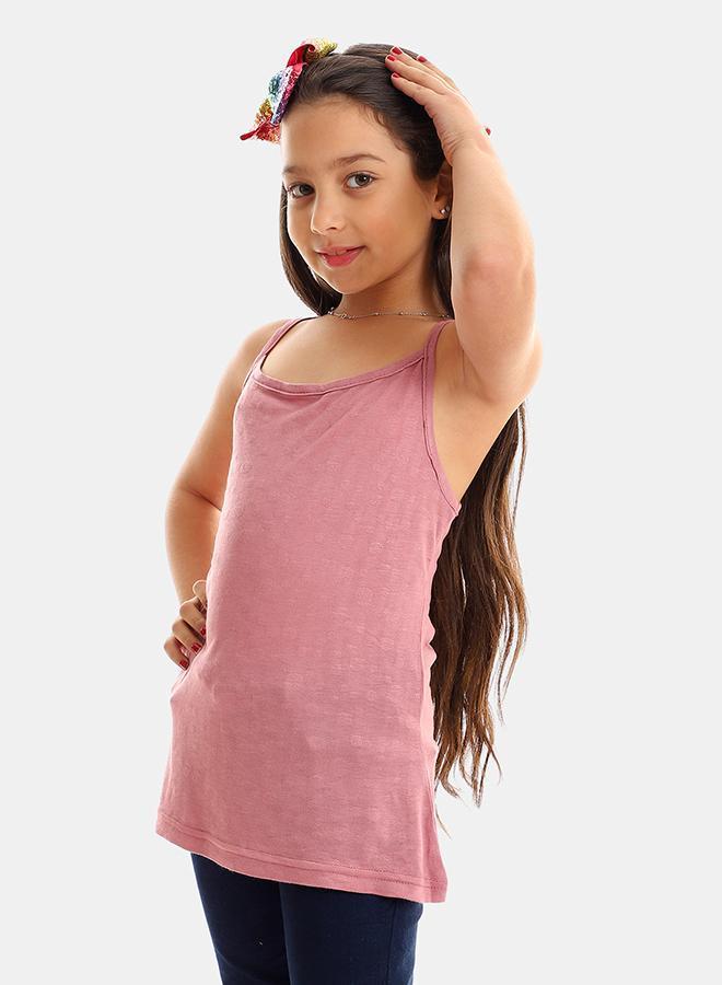 kady Girls Self Pattern Spaghetti Sleeves Tank Top girls cashmere 4 Years - Image 2
