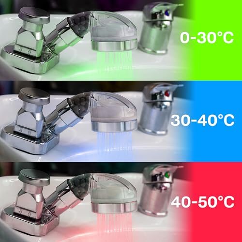 s socila Socila Professional LED Sprayer Head 2.5 Inch Auto Color Changing, Rainfall High Pressure, And Water Filtration For Salon Sink Replacement Part (Only Sprayer Head) - Image 2