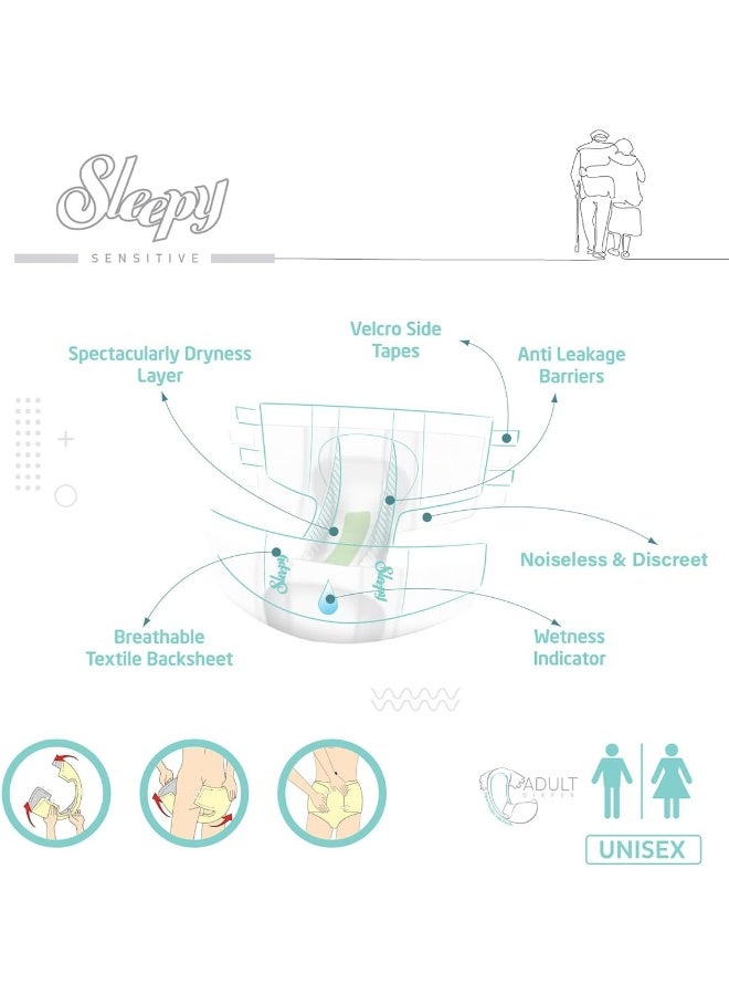 Sleepy Sensitive Adult Diapers - Medium Size - Image 4