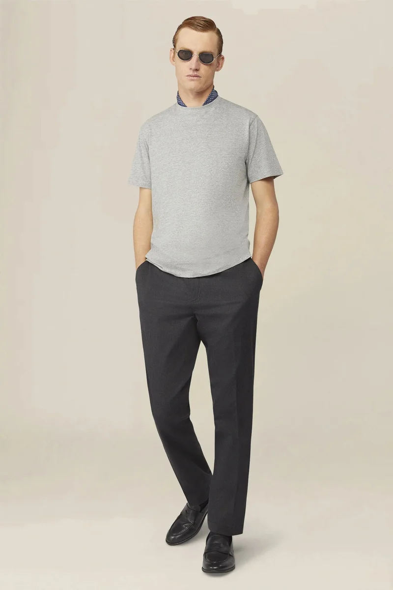 Doppelganger Grey Men's regular fit 100% cotton jersey T-shirt - Grey for Men | Best Price UAE