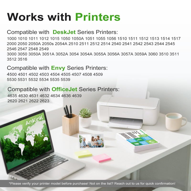 Ankink 61XL Black Ink Cartridge Replacement for HP 61 XL HP61 HP61XL (2 Pack) Work with Envy 5530 4500 2540 4630 4501 4502 4635 3050 2542 2541 3510 3512 5535 2514 1000 1010 1510 Printer High Yield - Image 3
