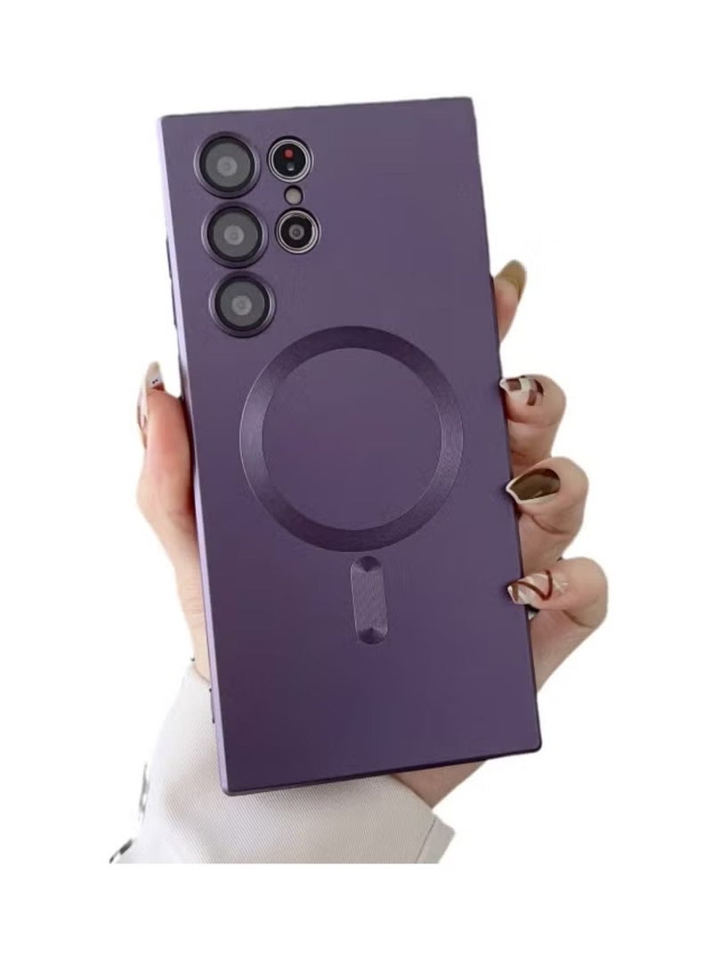 Galaxy S24 Ultra Case with Full Camera Lens Protection, Soft TPU Anti-Scratch Shockproof Phone Case with Wireless Charging for Samsung Galaxy S24 Ultra 5G, Purple - Image 1