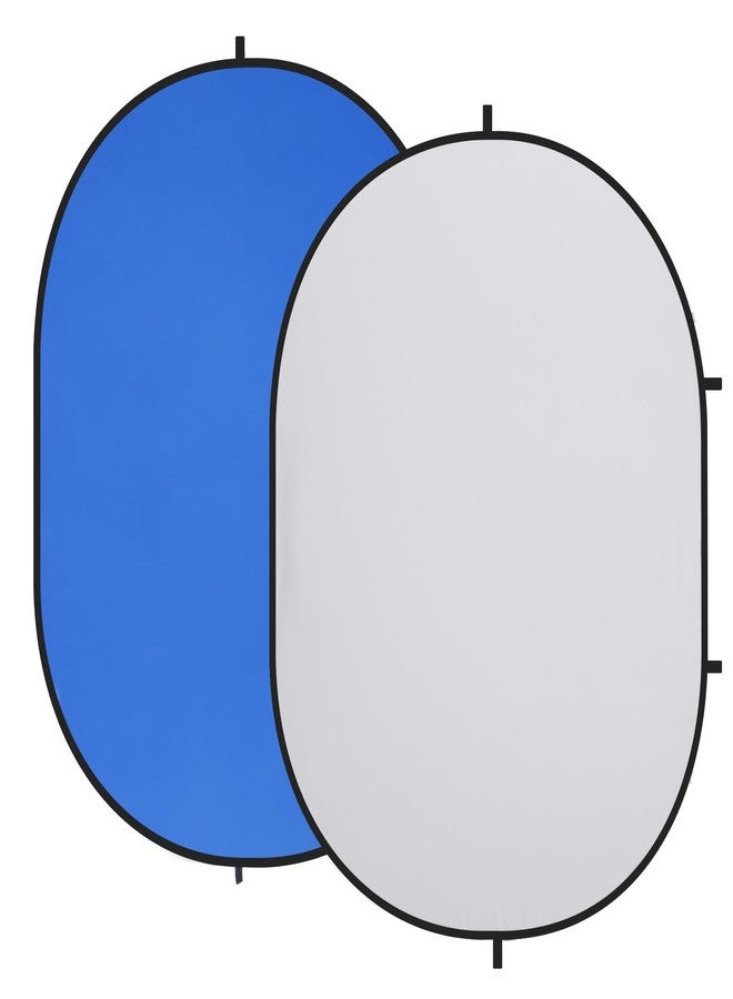 Kate 5x6.5ft(1.5x2m) Collapsible Backdrop Blue Grey Twist Flex Folding Pop up Backgrounds for Photoshoot, Headshots Photo, Video Calls - Image 1