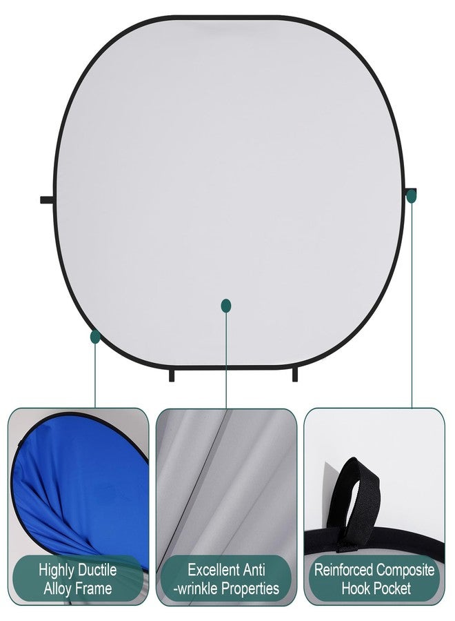 Kate 5x6.5ft(1.5x2m) Collapsible Backdrop Blue Grey Twist Flex Folding Pop up Backgrounds for Photoshoot, Headshots Photo, Video Calls - Image 4