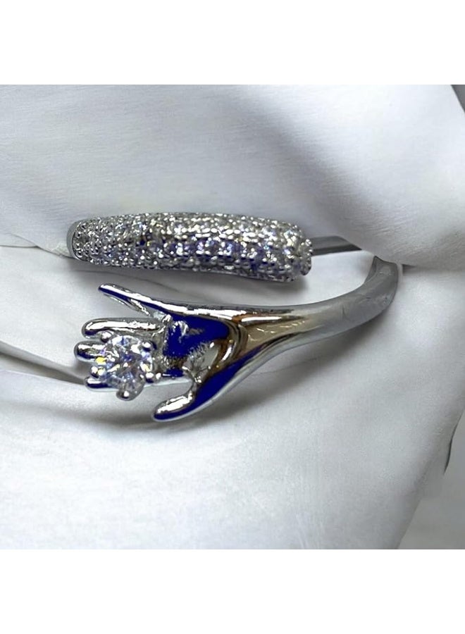 A women's ring in 925 Swiss silver plated with white gold, named "Gift of Life," is back in our store as part of the "Queen Victoria" collection. Queen of Rare and Fat Collectibles. - Image 5