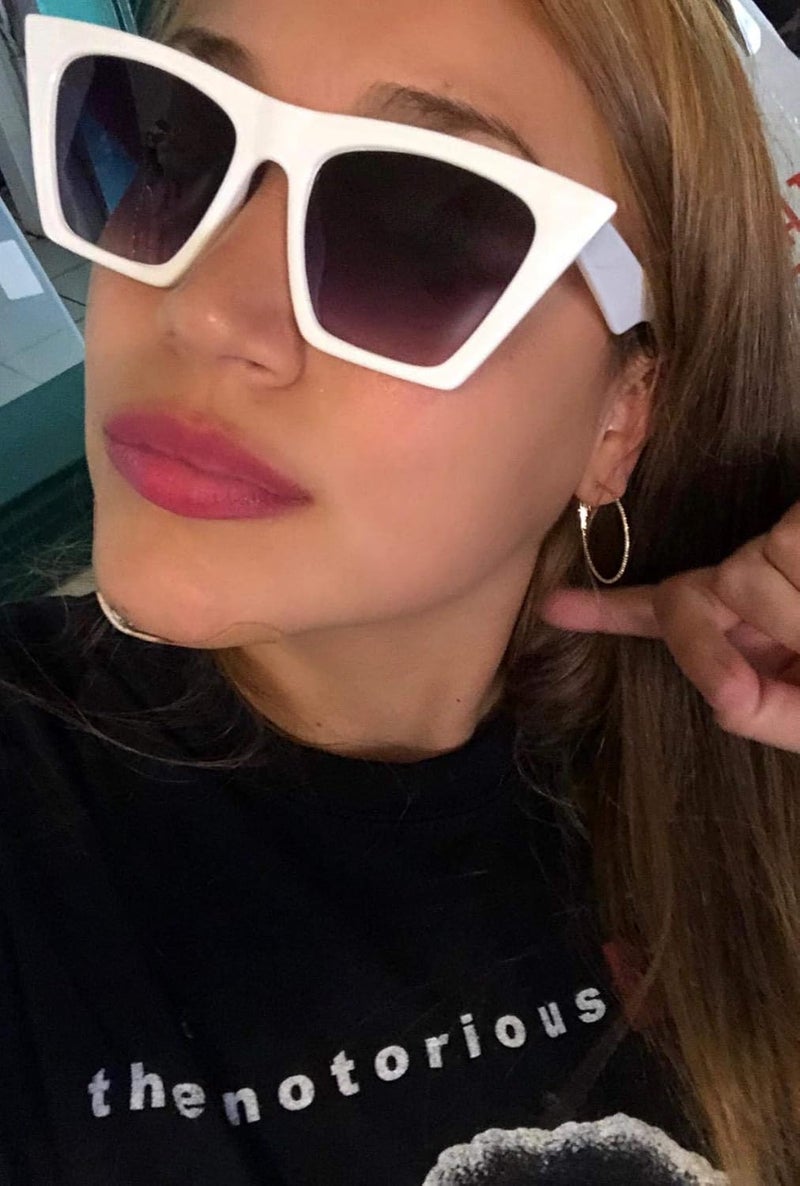FEISEDY Vintage Square Cat Eye Sunglasses Oversized Women Fashion Sun Glasses B2473 - Image 5