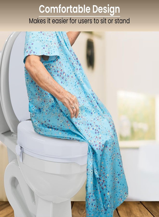 EASYCARE® Toilet Seat Riser with Lid - Commode Raiser with Secure Locking Mechanism - Enhanced Comfort and Safety, White (6 Inches) - Image 5