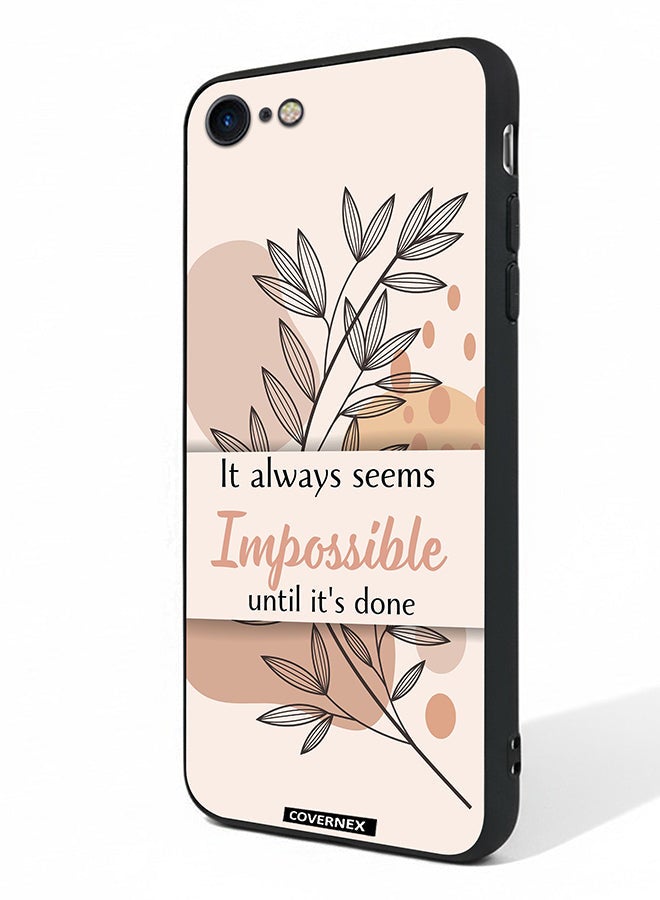 Covernex Apple iPhone SE 2020/2022 Protective Case Cover Printed Featuring Impossible Until It is Done - Image 1