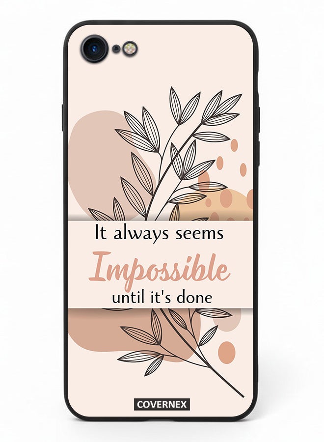 Covernex Apple iPhone SE 2020/2022 Protective Case Cover Printed Featuring Impossible Until It is Done - Image 2