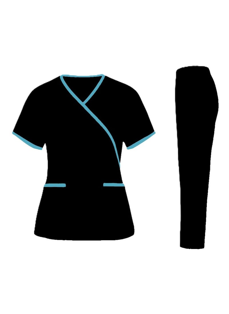 Rannah's Uniform Exquisite Scrub Set Uniform for Women, Beautician, Housemaid, Nurse with Piping  - Image 1