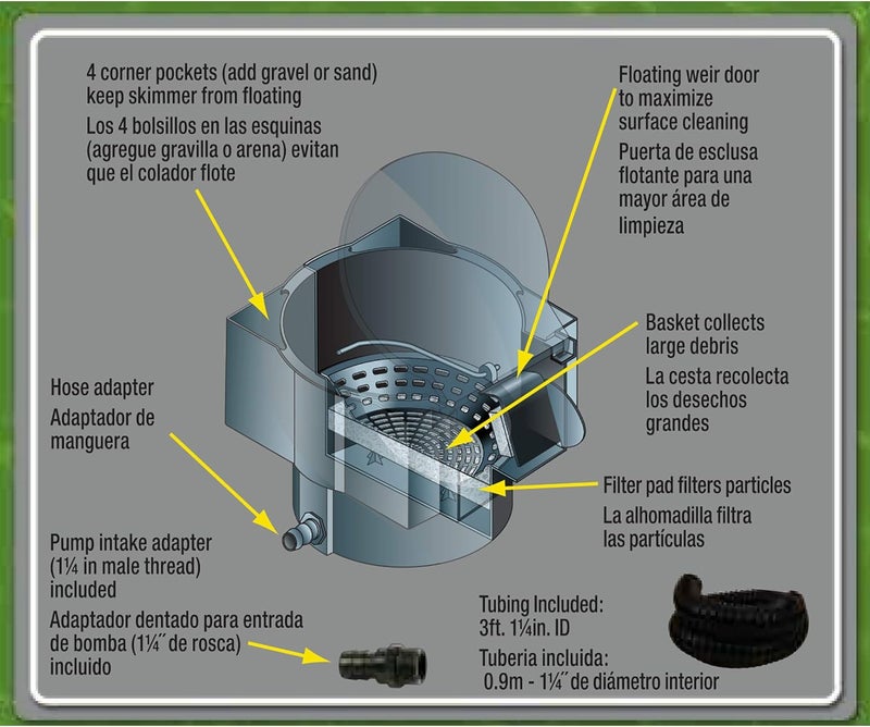 Tetra Pond In-Pond Skimmer for Large Ponds, Black - Efficient Debris Removal System - Image 5