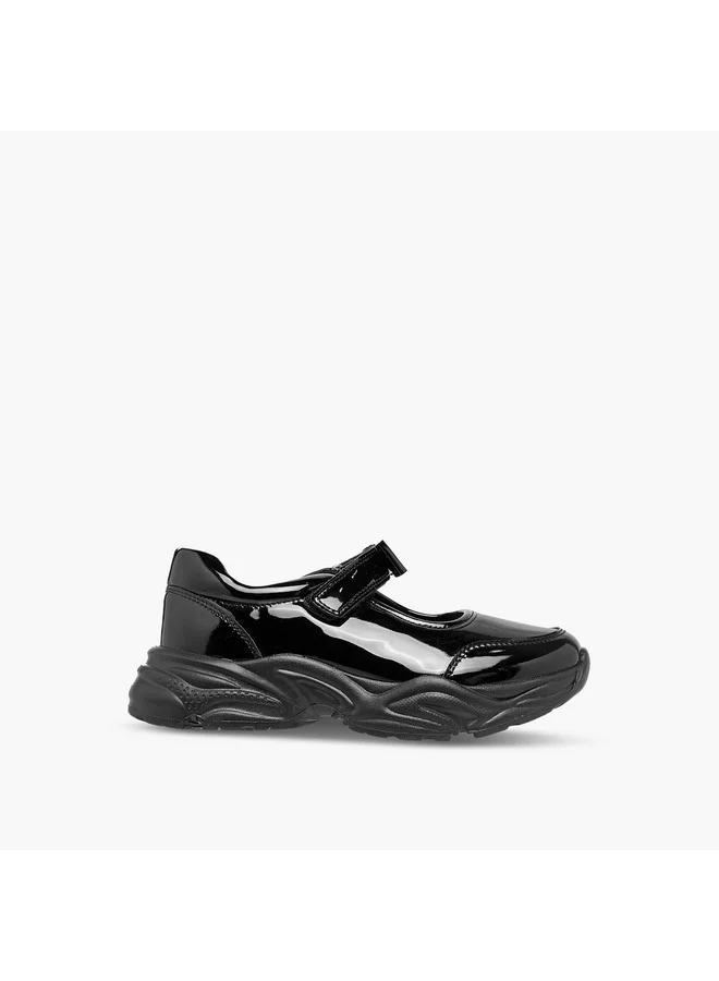 Flora Bella By Shoexpress Girls Bow Detail Mary Jane School Shoes with Hook and Loop Closure