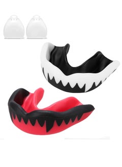BIGTHREE Sports Mouth Guard, 2 Pcs Sports Gum Shield Adults and Junior Mouth Guard with Portable Case, Mouldable Slim Fit Mouthguard for Boxing, MMA, Rugby, Martial Arts, Judo, Karate, Hockey  - Image 1