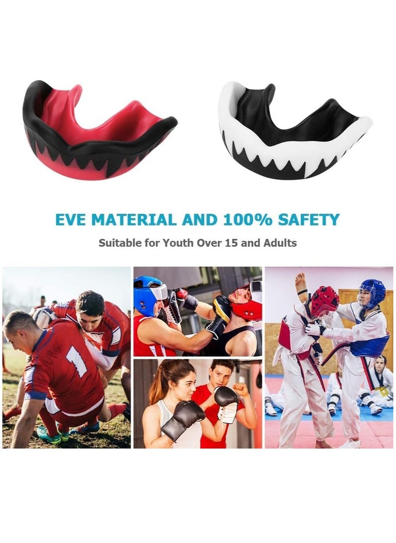 BIGTHREE Sports Mouth Guard, 2 Pcs Sports Gum Shield Adults and Junior Mouth Guard with Portable Case, Mouldable Slim Fit Mouthguard for Boxing, MMA, Rugby, Martial Arts, Judo, Karate, Hockey  - Image 2